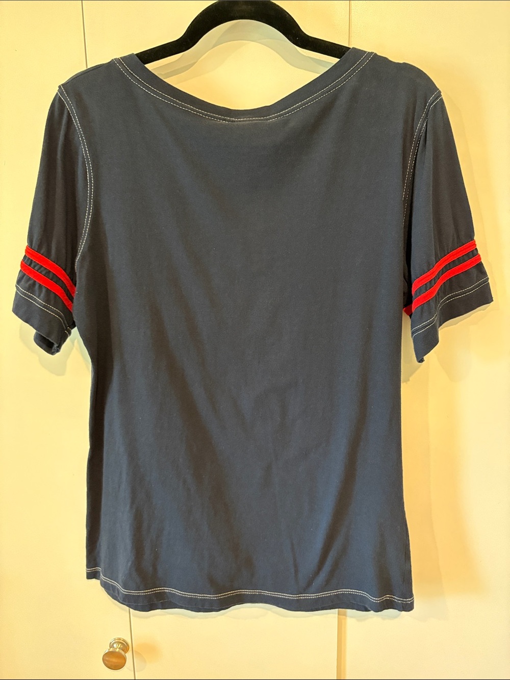 NFL Houston Texans Navy Short Sleeve V-Neck Tee with Red Accents - Picture 4 of 4